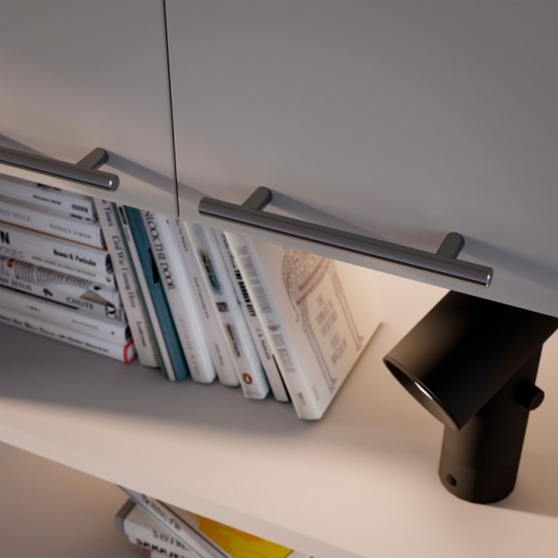 Emuca Maniglia per mobile Orlando, interasse 128 mm, Nichel satinado, Acciaio, 10 un