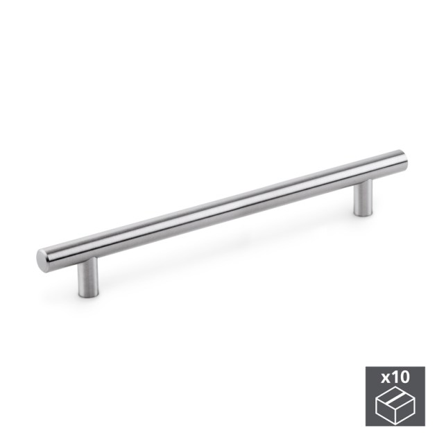 Emuca Maniglia per mobile Orlando, interasse 128 mm, Nichel satinado, Acciaio, 10 un