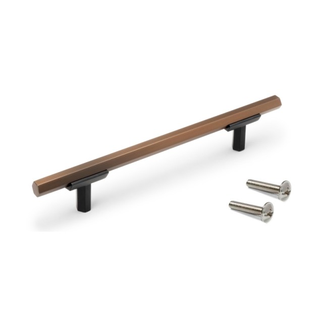 Emuca Maniglia per mobile Riad, interasse 128 mm, Bronzato, Alluminio, 5 u.