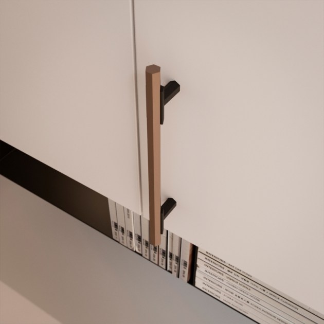 Emuca Maniglia per mobile Riad, interasse 128 mm, Bronzato, Alluminio, 5 u.