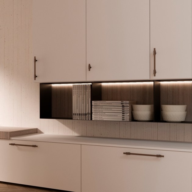 Emuca Maniglia per mobile Riad, interasse 128 mm, Bronzato, Alluminio, 5 u.