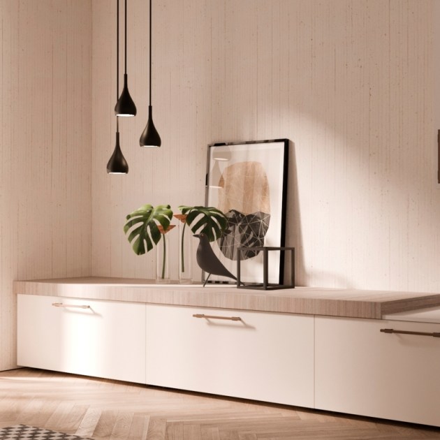 Emuca Maniglia per mobile Riad, interasse 128 mm, Bronzato, Alluminio, 5 u.