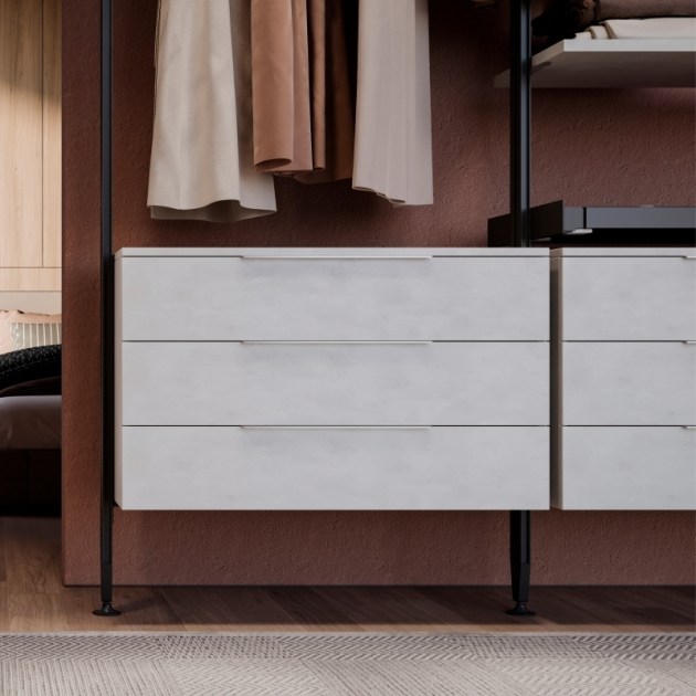 Emuca Maniglia per mobile Setubal, interasse 128 mm, Alluminio, Anodizzato opaco, 10 u.