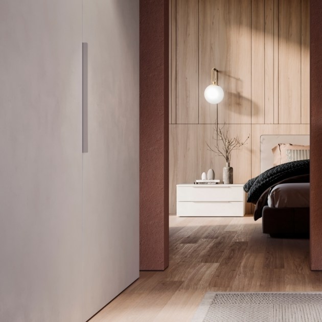 Emuca Maniglia per mobile Setubal, interasse 128 mm, Alluminio, Anodizzato opaco, 10 u.