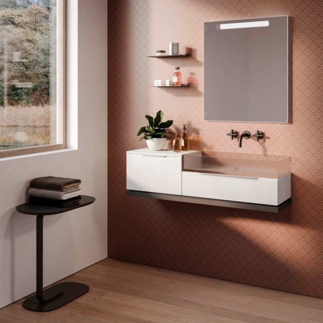 Emuca Maniglia per mobile Setubal, interasse 64 mm, Alluminio, Anodizzato opaco, 10 u.