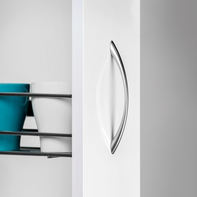 Emuca Maniglie per mobile, D. 10 mm, interasse 192 mm, Acciaio, Nichel satinato, 20 u.