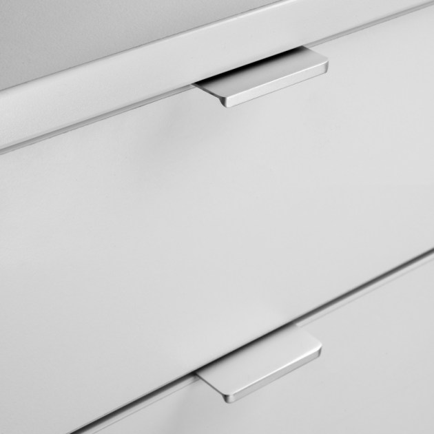 Emuca Maniglia per mobile Setubal, interasse 128 mm, Alluminio, Anodizzato opaco, 25 u.