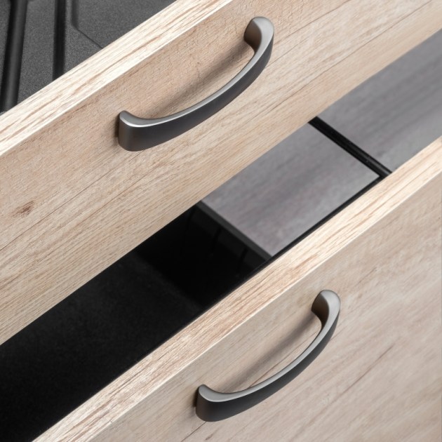 Emuca Maniglie per mobile, interasse 128 mm, Zama, Color Titanio, 20 u.