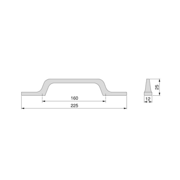 Emuca Maniglie per mobile, interasse 160 mm, Alluminio, Grigio scuro, 5 u.