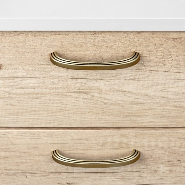 Emuca Maniglie per mobile, interasse 96 mm, Zama, Oro antico, 25 u.