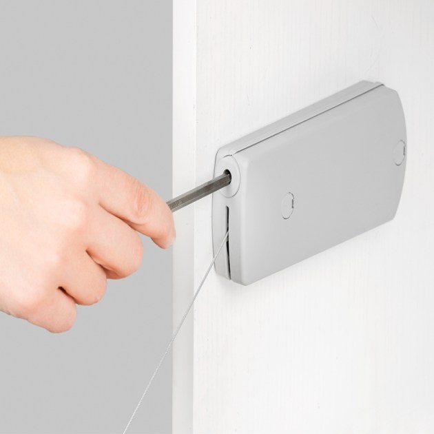 Emuca Meccanismo per ante a ribalta Microwinch, 6 Kg, Plastica grigia, Acciaio e Tecnoplastica