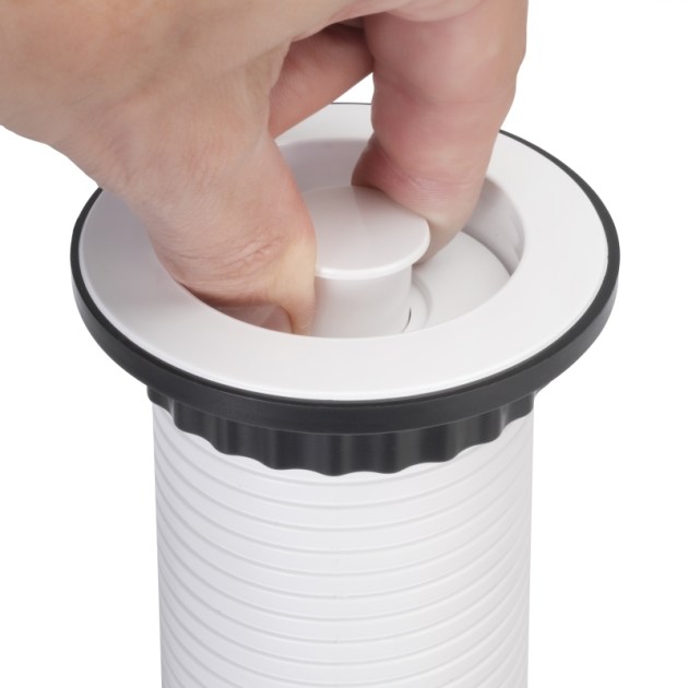 Emuca Multiconnettore estraibile Vertikal, EU, Verniciato bianco, Tecnoplastica e Alluminio