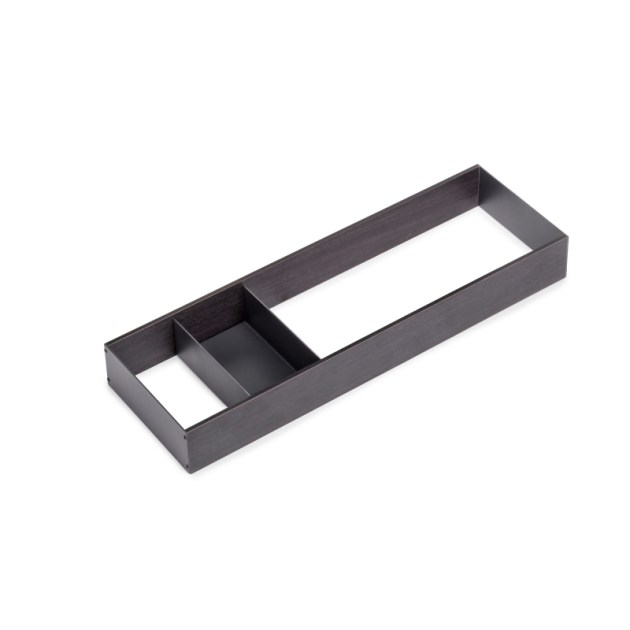 Emuca Organizzatore Orderbox per cassetto, 150x470 mm, Grigio antracite, Acciaio e Legno
