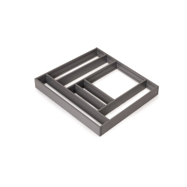 Emuca Organizzatore per cassetti Alumount 600x500, Alluminio, Grigio antracite