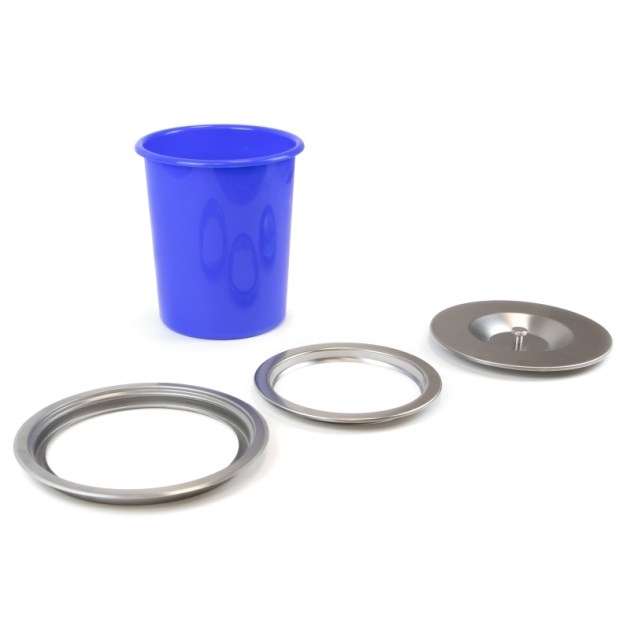 Emuca Pattumiera da incasso Recycle per piano cucina, 8 litri, Acciaio inossidabile