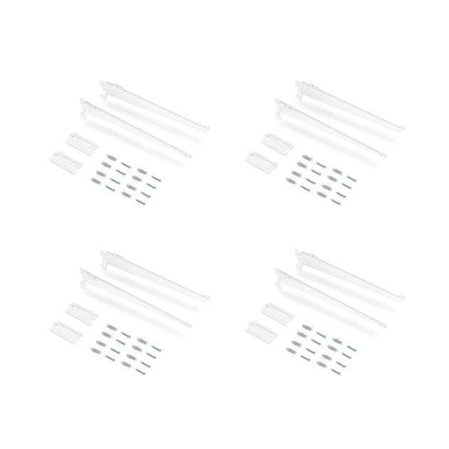 Emuca Piastre di montaggio a parete Jagmet e staffe per mensole, 230, Verniciato bianco, Acciaio, 1 kit