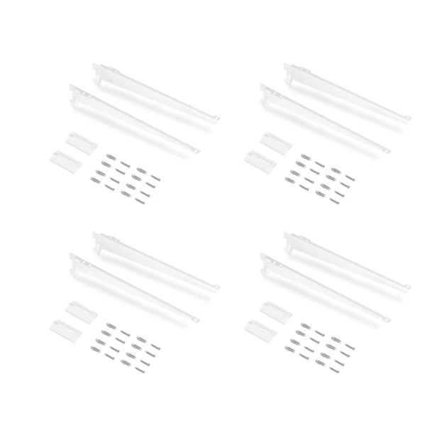 Emuca Piastre di montaggio a parete Jagmet e staffe per mensole, 280, Verniciato bianco, Acciaio, 1 kit