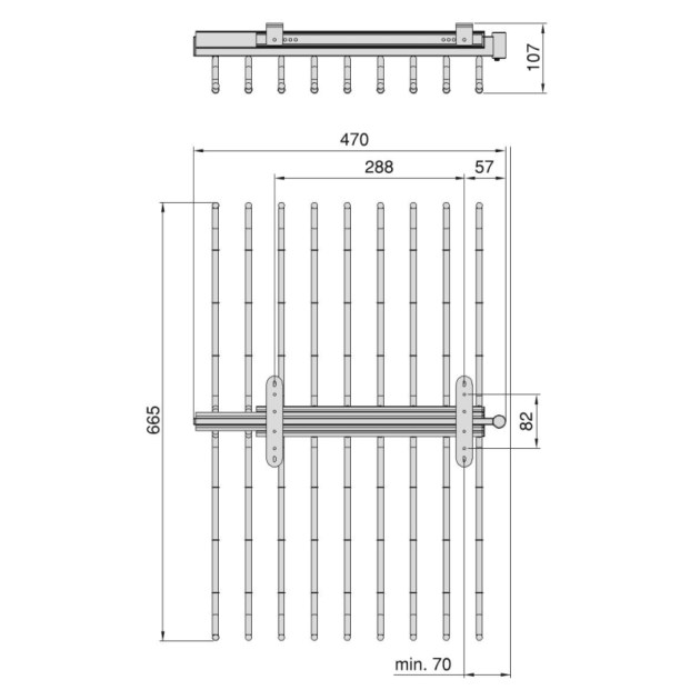 Emuca Porta pantaloni doppio estraibile per armadio., Cromato brillo, Acciaio e Tecnoplastica