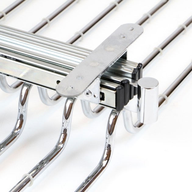 Emuca Porta pantaloni doppio estraibile per armadio., Cromato brillo, Acciaio e Tecnoplastica