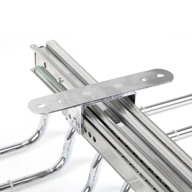 Emuca Porta pantaloni doppio estraibile per armadio., Cromato brillo, Acciaio e Tecnoplastica