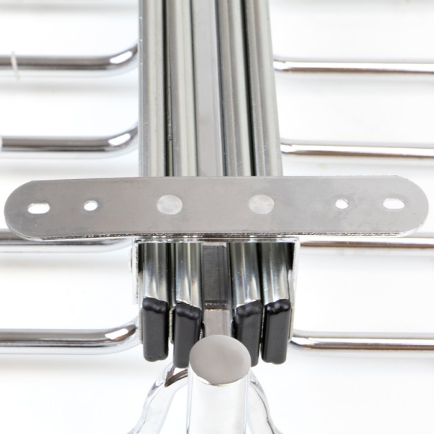 Emuca Porta pantaloni doppio estraibile per armadio., Cromato brillo, Acciaio e Tecnoplastica