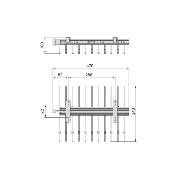 Emuca Porta pantaloni estraibile, Color pietra testurizzato, Acciaio