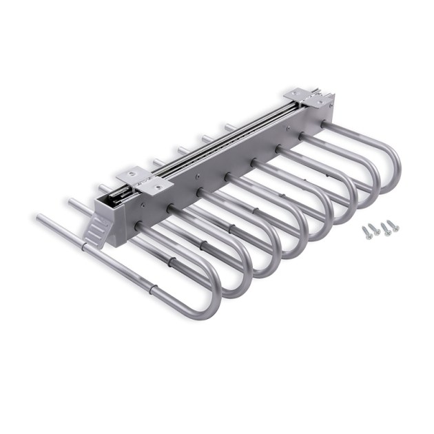 Emuca Porta pantaloni estraibile, Destra, Verniciato alluminio, Acciaio e Tecnoplastica