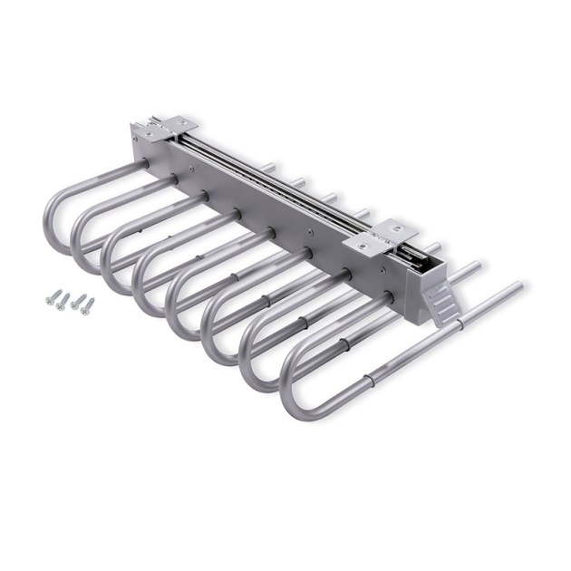 Emuca Porta pantaloni estraibile, Sinistra, Verniciato alluminio, Acciaio e Tecnoplastica