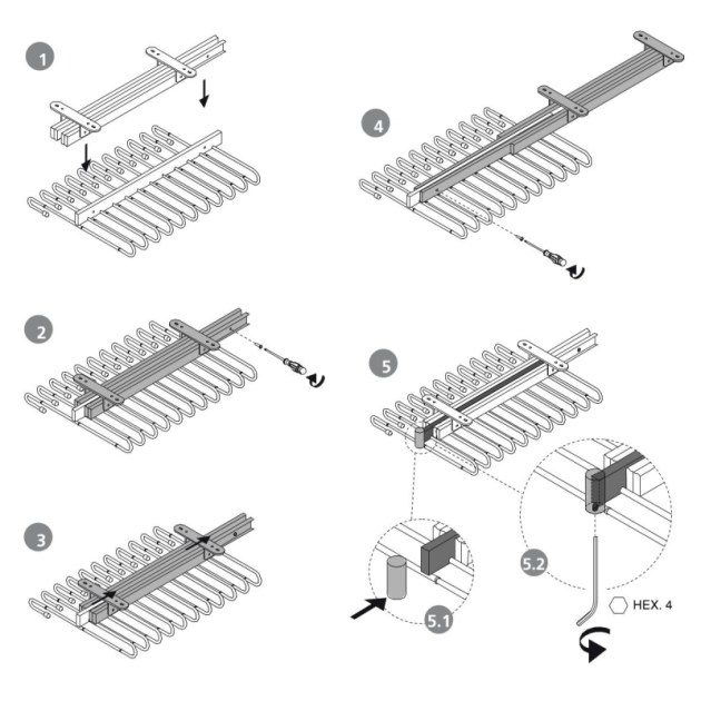 Emuca Porta pantaloni estraibile, Verniciato nero, Acciaio