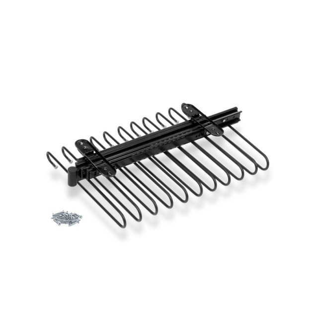 Emuca Porta pantaloni estraibile, Verniciato nero, Acciaio