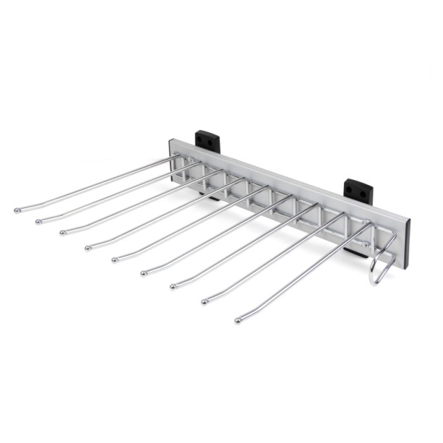 Emuca Porta pantaloni Self montaggio laterale per armadio, Mano destra, Cromato brillo