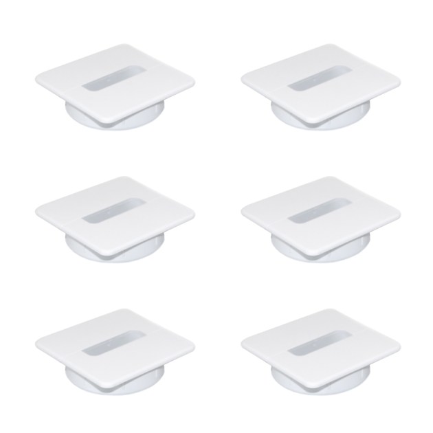 Emuca Pressacavo Plastwin per tavolo, Plastica bianca, Tecnoplastica