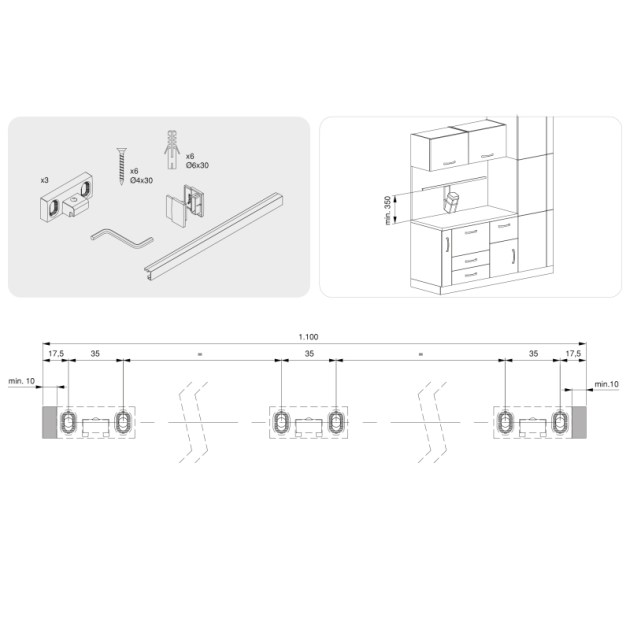 Emuca Set da 5 ganci da appendere, acciaio, grigio antracite.