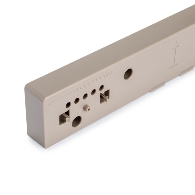 Emuca Set di distanziali laterali per telaio Hack, Plastica grigio pietra, Tecnoplasticato,