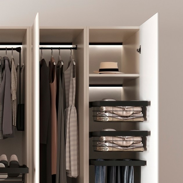 Emuca Set di distanziali laterali per telaio Hack, Plastica nera, Tecnoplasticato,