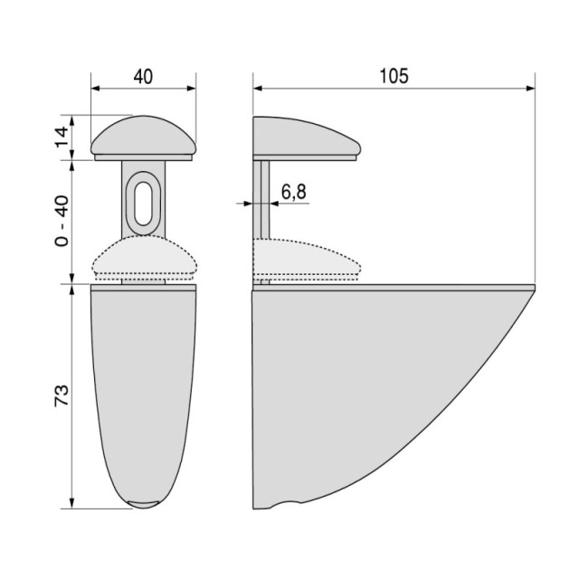 Emuca Set di mensole in legno o vetro Pelicano, Tecnoplastica e Zama, Verniciato nero