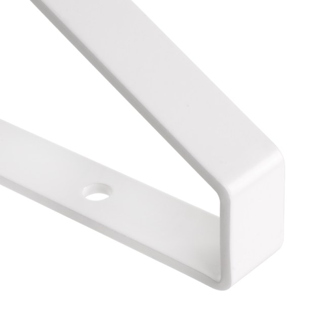Emuca Set di supporti per mensole in legno Shelf con forma triangolare, Acciaio, Verniciato bianco