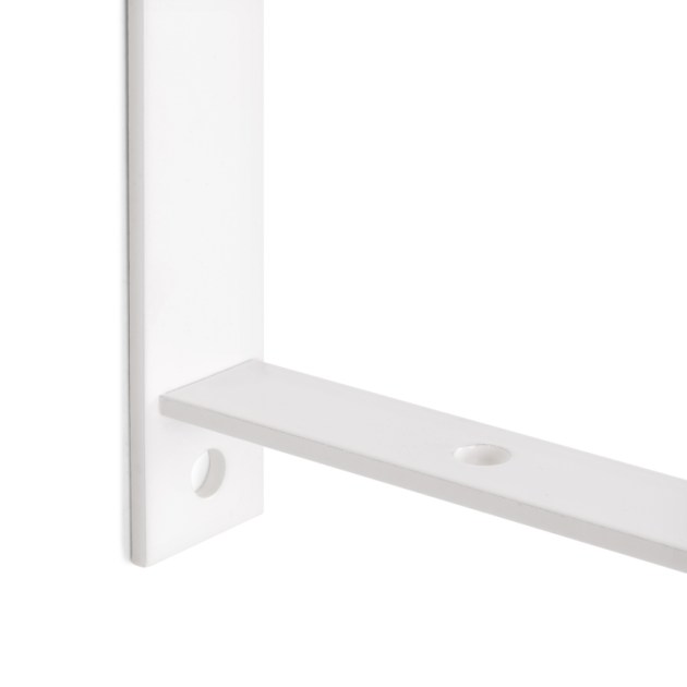 Emuca Set di supporti per mensole in legno Shelf con forma triangolare, Acciaio, Verniciato bianco