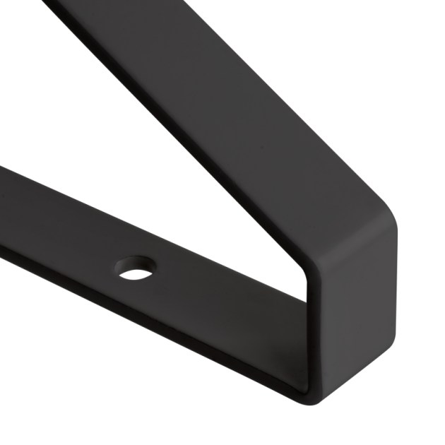 Emuca Set di supporti per mensole in legno Shelf con forma triangolare, Acciaio, Verniciato nero