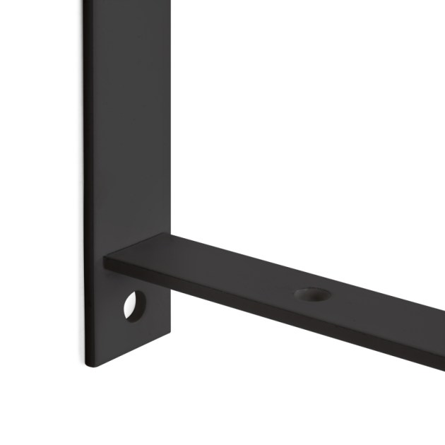 Emuca Set di supporti per mensole in legno Shelf con forma triangolare, Acciaio, Verniciato nero