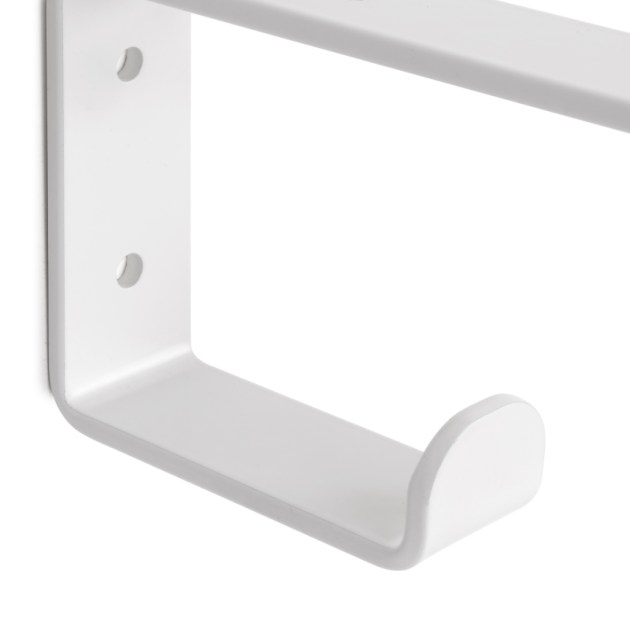 Emuca Set di supporti per mensole in legno Shelf con gancio integrato, Acciaio, Verniciato bianco