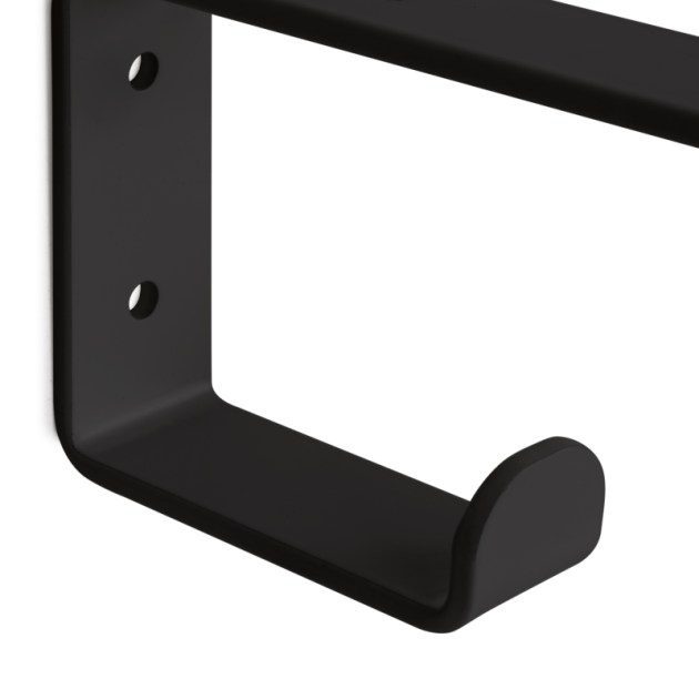 Emuca Set di supporti per mensole in legno Shelf con gancio integrato, Acciaio, Verniciato nero