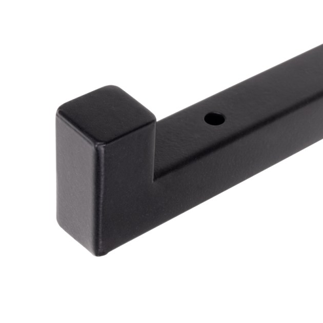 Emuca Set di supporti per mensole in legno Shelf dritto con tubo quadro, Acciaio, Verniciato nero