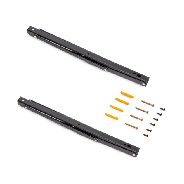 Emuca Set di supporti pieghevoli, lunghezza 403 mm, Acciaio, Verniciato nero