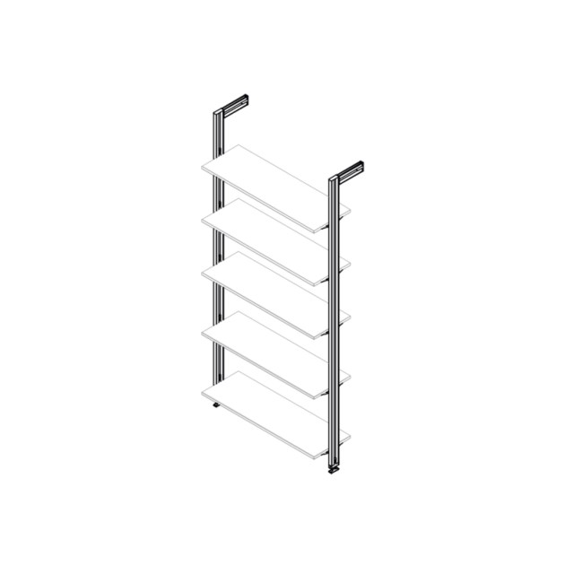 Emuca Set staffe Zero per mensola in legno, Color pietra, Zama, 1 lotto