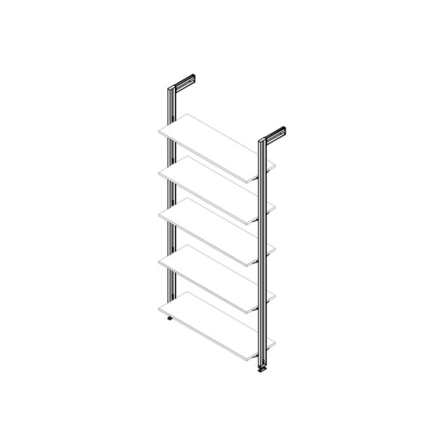 Emuca Set staffe Zero per mensola in legno, Nero testurizzato, Zama