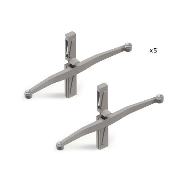 Emuca Set staffe Zero per mensola in vetro, Color pietra, Zama, 1 lotto