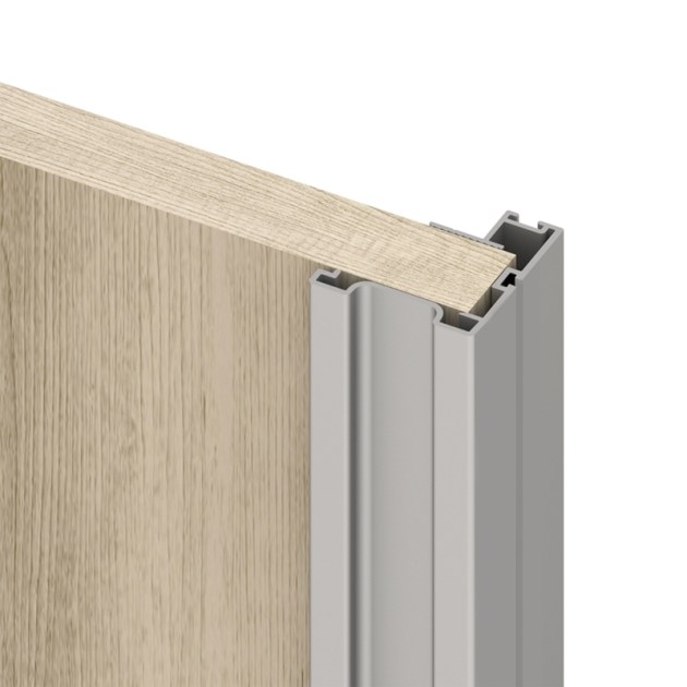 Emuca Sistema scorrevole Placard per armadio di 2 ante con profili Vall, spessore 19 mm, chiusura soft, pannelli non incluse, Anodizzato opaco