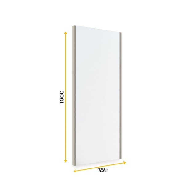 Emuca Specchio estraibile per interni di armadio, Verniciato grigio pietra, Acciaio e Tecnoplastica e Vetro, 1 un