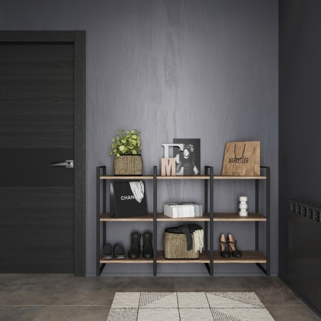 Emuca Struttura per Scaffale Lader, 1150, Verniciato nero, Acciaio